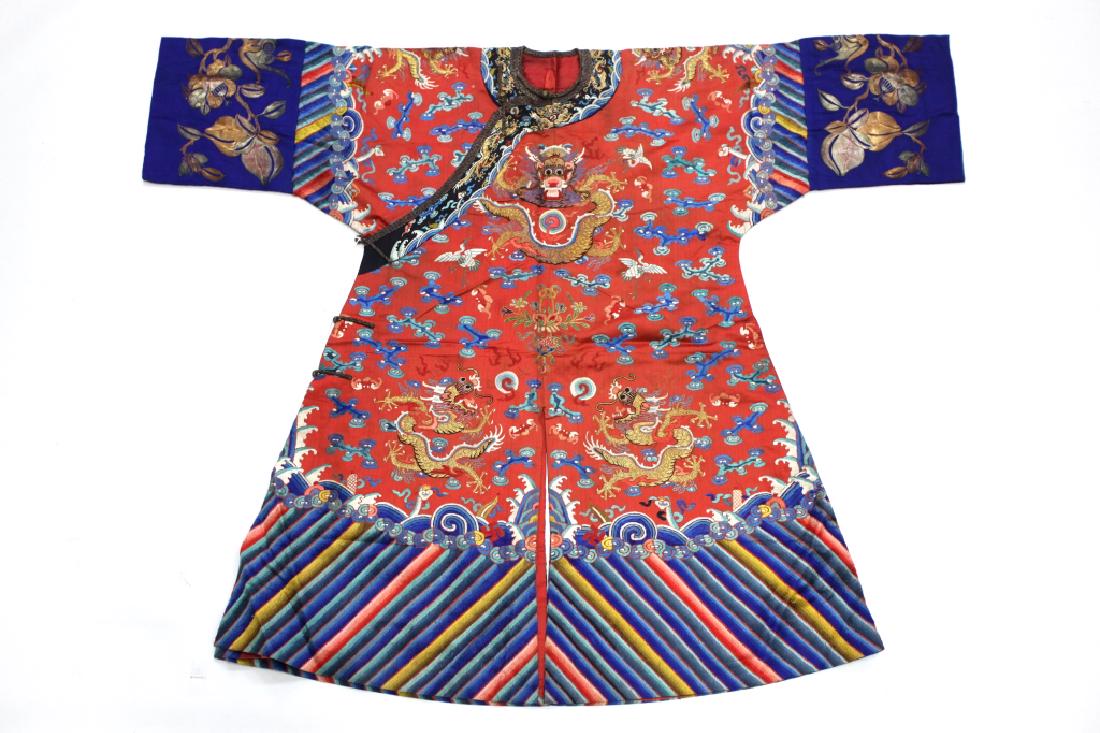 Rare Chinese Child's Qing 9 Dragon Silk Robe (1 of 16)