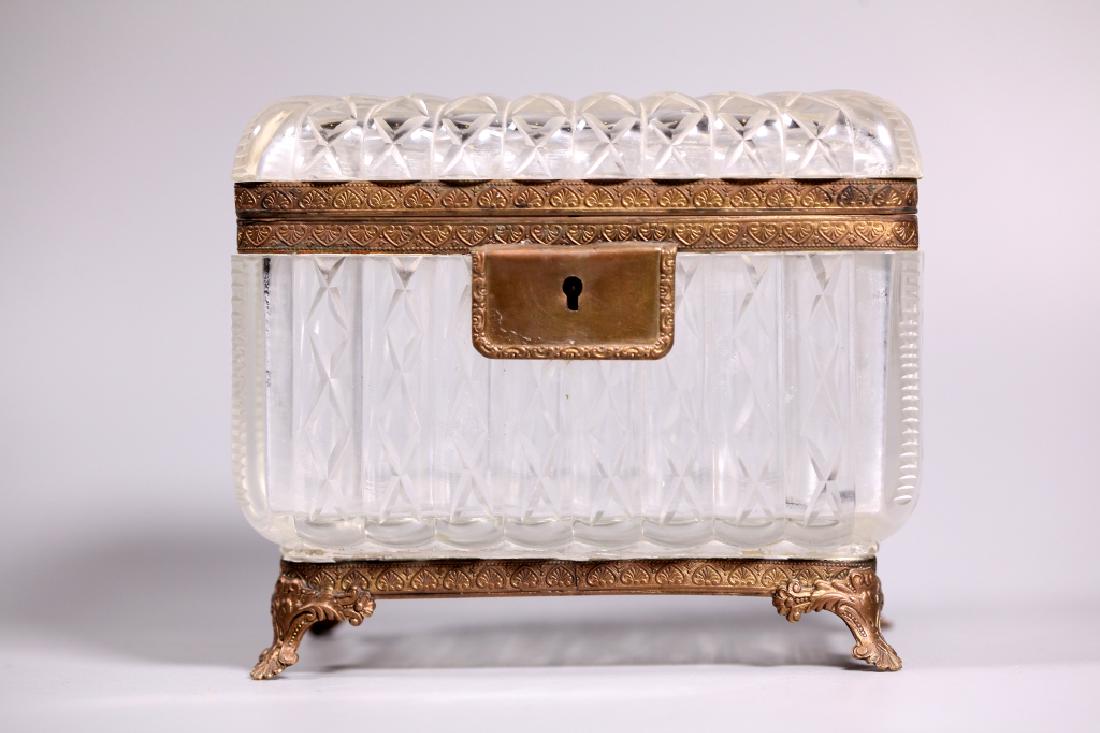 French 19 C Baccarat Style Cut Glass Jewel Case (1 of 8)