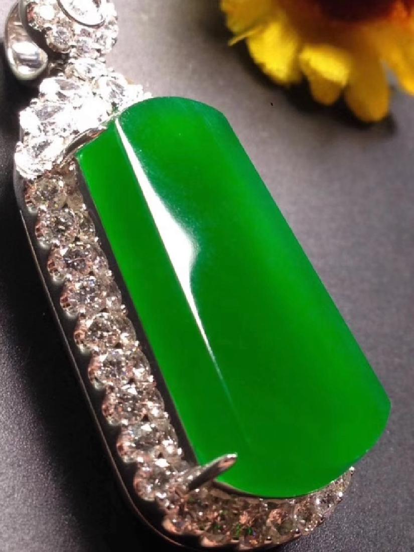 Extremely Rare Imperial Green Jadeite Pendant