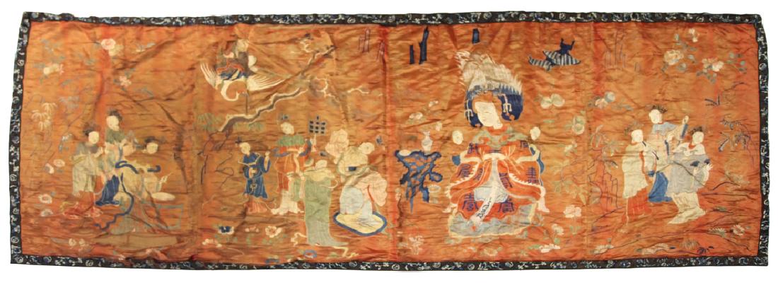 Large Chinese Qing Dynasty Silk Embroidered Panel (1 of 11)