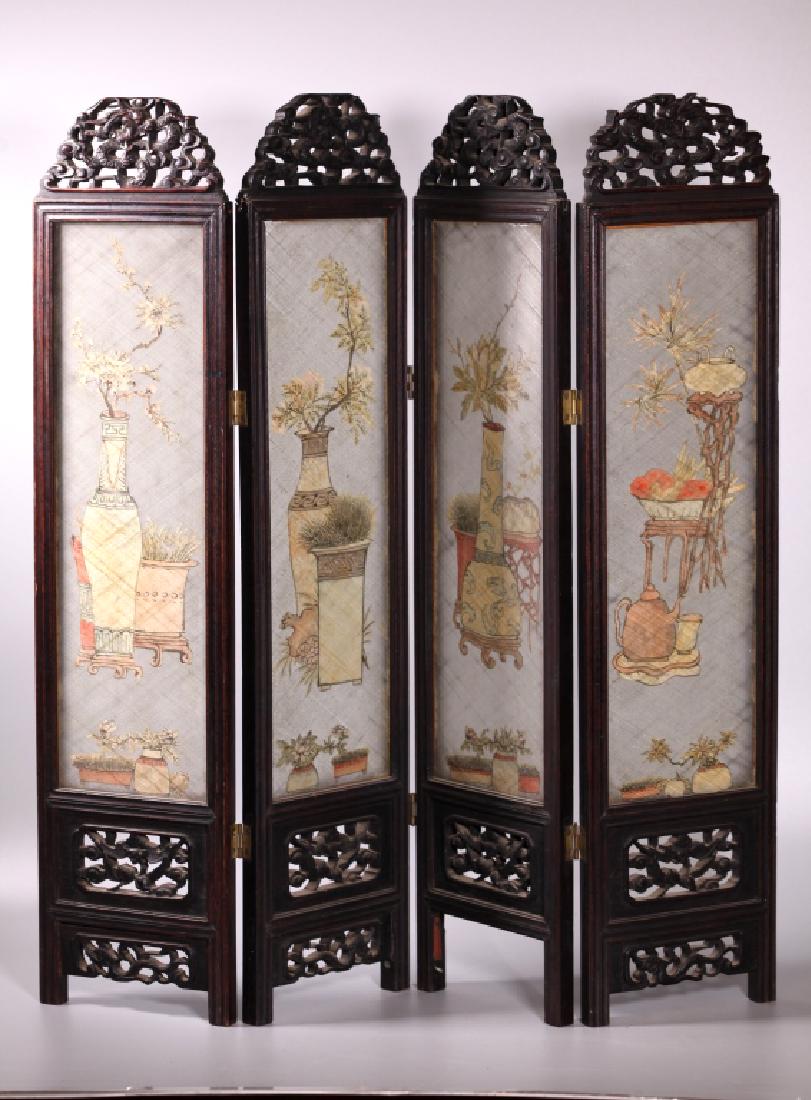 Rare 18/19 C Chinese Glass Rod & Hardwood Screen (1 of 7)