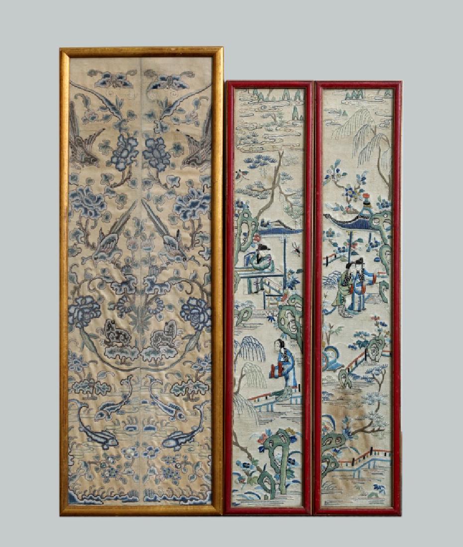2 Pr Chinese Qing Silk Embroidered Sleeve Bands (1 of 11)