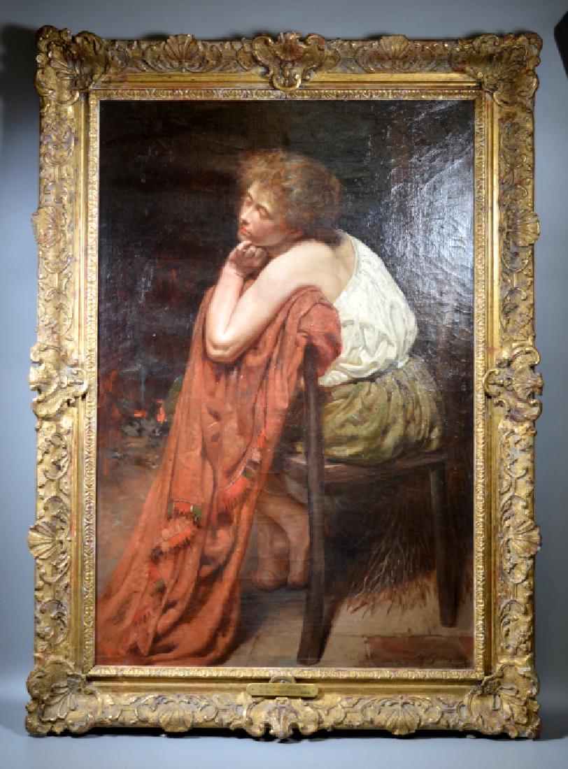 C G Hardy: Oil on Canvas, "Tired Out" 1883 (1 of 9)