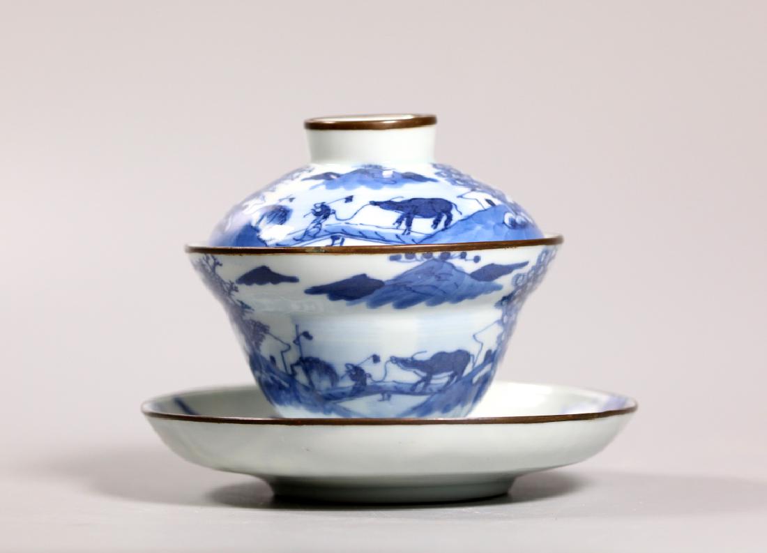 Chinese 18/19C Blue & White Porcelain Teacup (1 of 11)