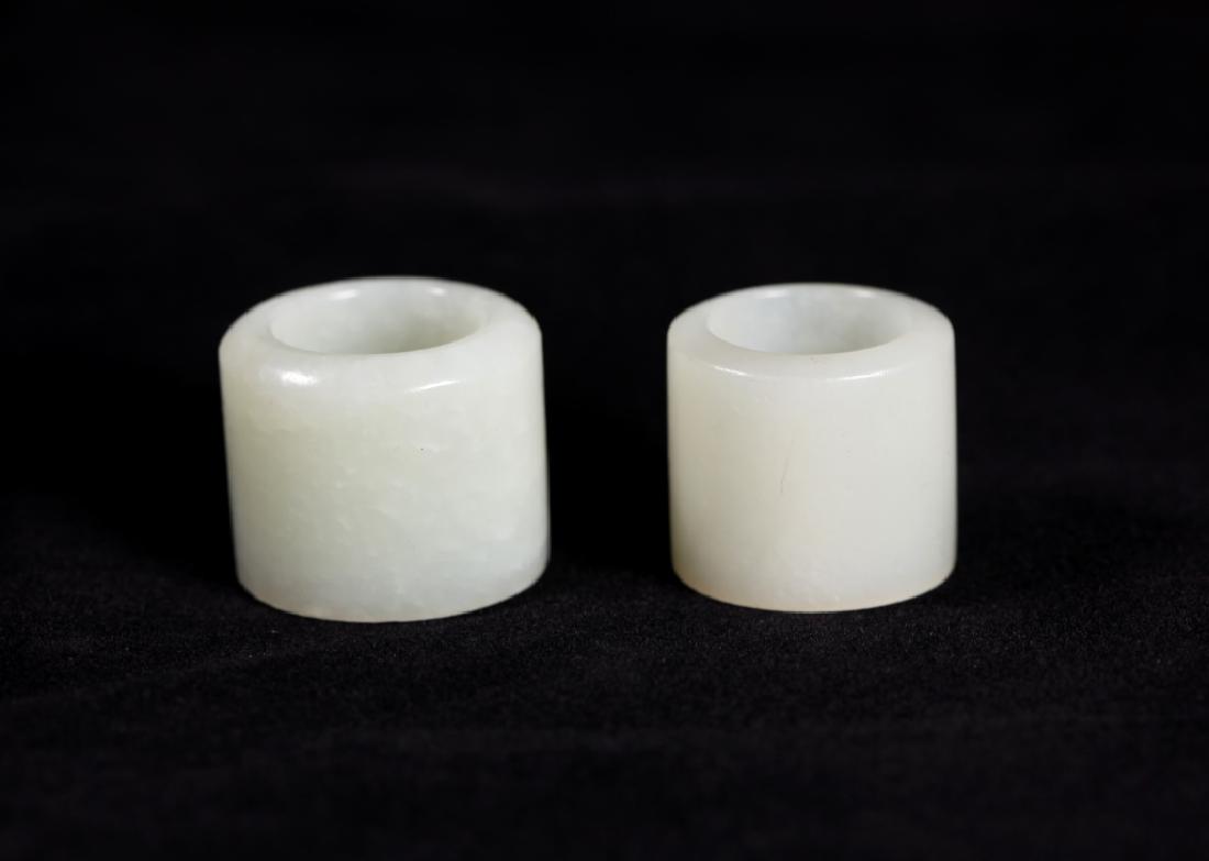 2 Antique Chinese White Jade Archer's Rings (1 of 6)