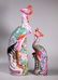 2 Chinese Qing Phoenix Bird Famille Rose Porcelain