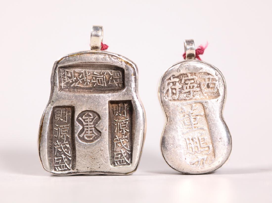 2 Chinese 19 C Solid Silver Ingots as Pendants (1 of 10)