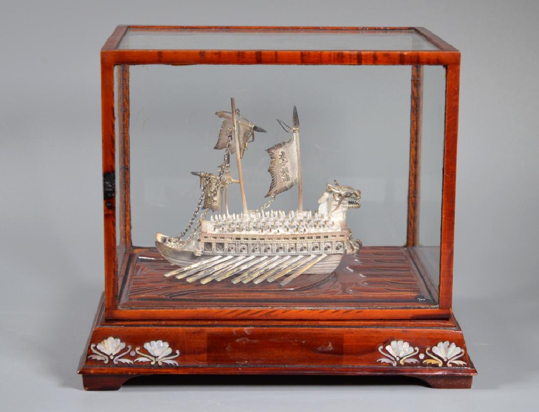 Miniature Korean Silver Dragon Turtle Battle Ship (1 of 5)