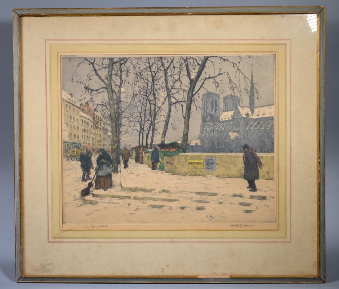 T F Simon 1911 Notre Dame Quai Tournelle Aquatint (1 of 6)