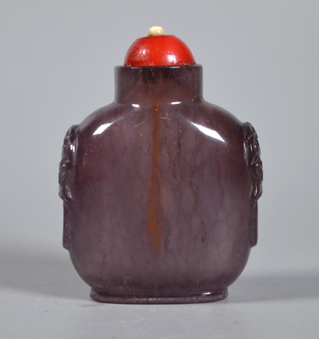 Chinese 19 C Large Amethyst Quartz Snuff Bottle (1 of 6)