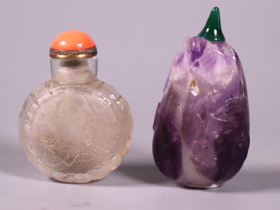 2 Chinese Snuffs;18 C Crystal Coin, Amethyst Melon (1 of 9)