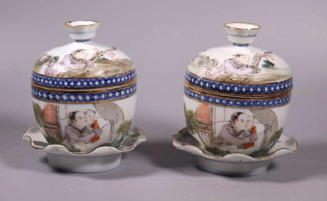 Xu Dasheng; Pr Chinese Artist Porcelain Cup Sets (1 of 12)