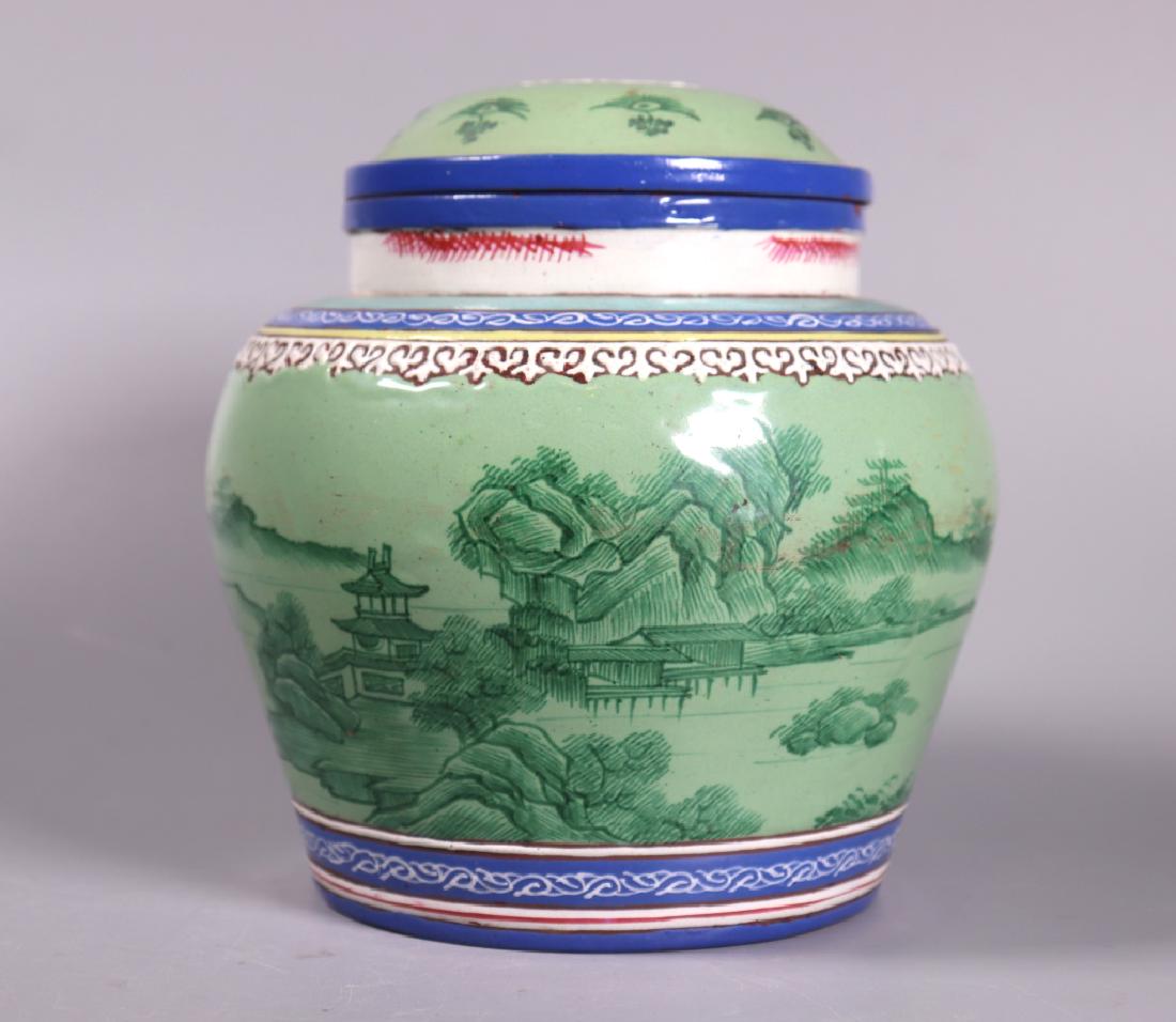 Rare Chinese 19 C Enameled Yixing Tea Caddy (1 of 9)