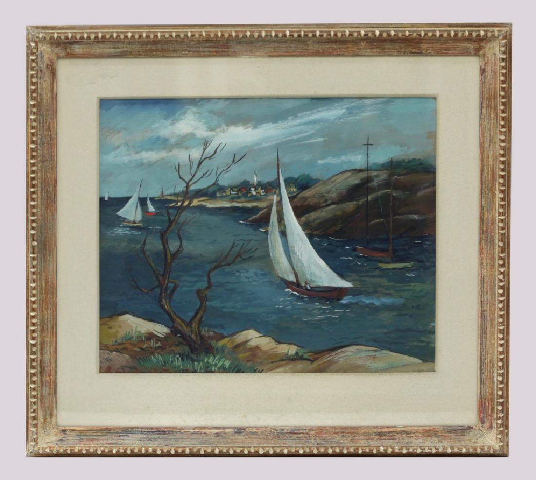 Leonard Pytlak; Serigraph on Paper, Sailboats: Leonard Pytlak (American 1910 - 1998); NYC Artist WPA; New England Sailboats; Serigraph on paper or board signed lower left recto, L Pytlak; matted and framed. Appears in good condition, not examined