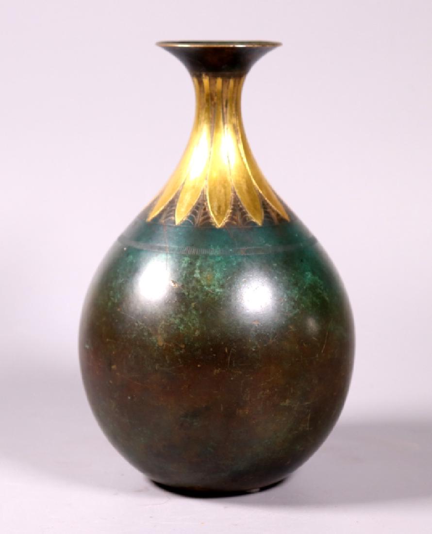 Just Andersen Foundry, Denmark Bronze Pear Vase (1 of 8)