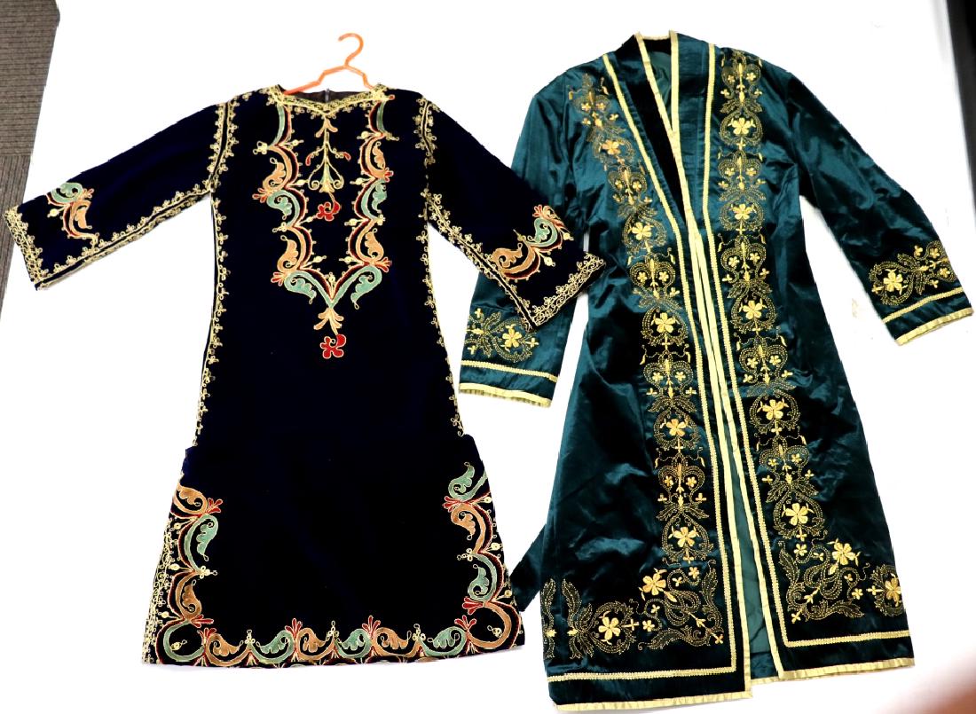 2 Middle Eastern Gold Embroidered Velvet Gowns (1 of 10)