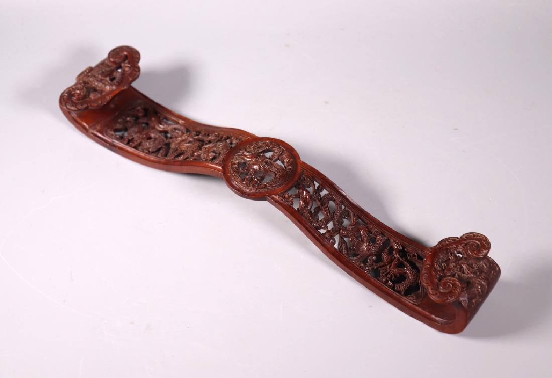 Rare Qing Chinese 9 Dragon Boxwood Ruyi Scepter (1 of 10)