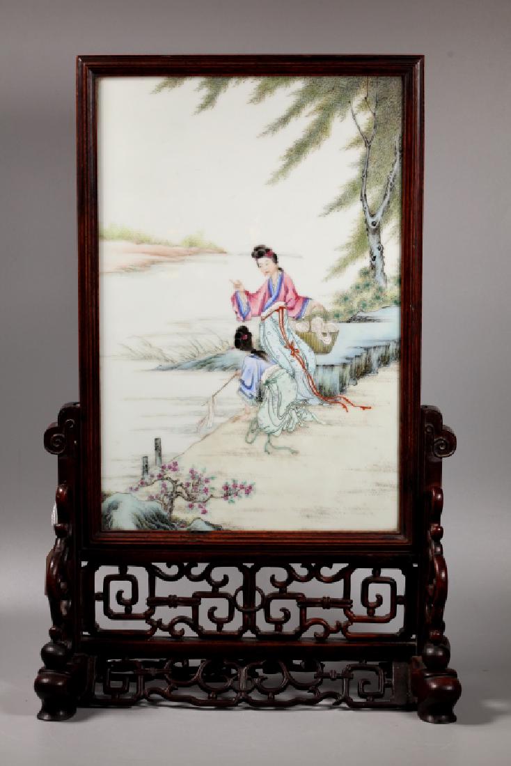 Chinese Qing Dynasty Famille Rose Porcelain Plaque (1 of 8)
