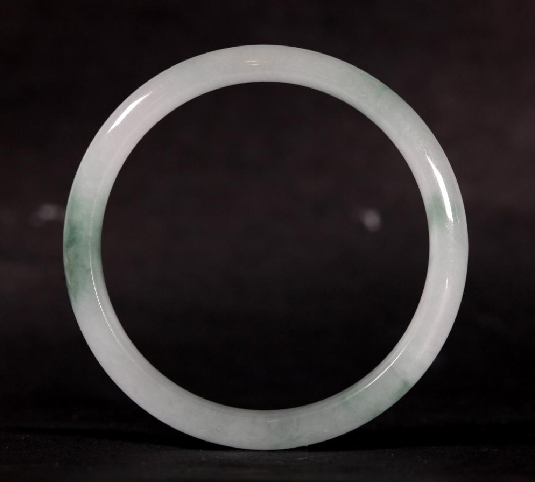 Chinese Natural Icy Jadeite Bangle; 34.5G (1 of 6)