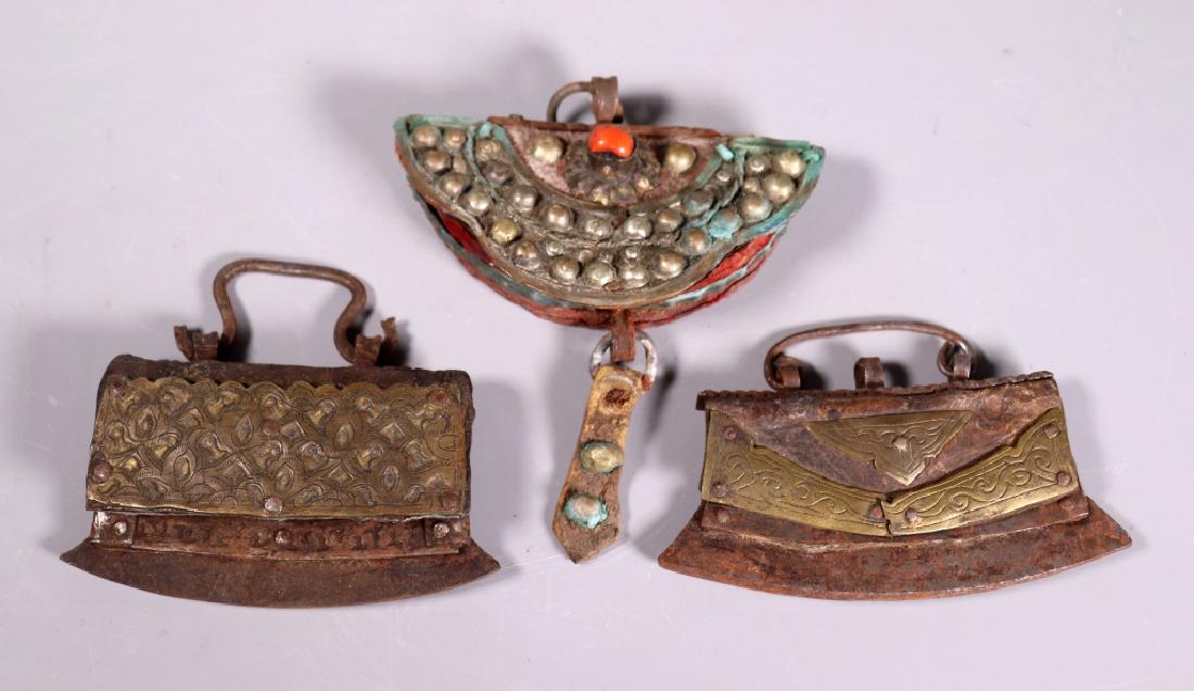 Three Tibetan Belt Pieces; 2 Strikers, 1 Pocket (1 of 8)