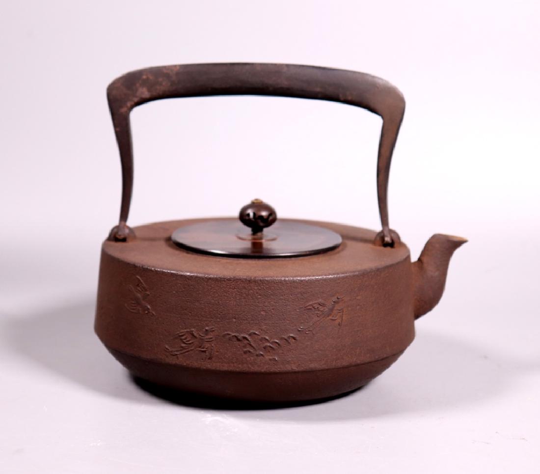 Japanese Iron Tetsubin Chopper Handle Bronze Cover (1 of 10)