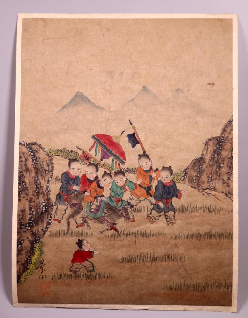Rare Korean "Successful Boys" Painting Late Joseon (1 of 6)
