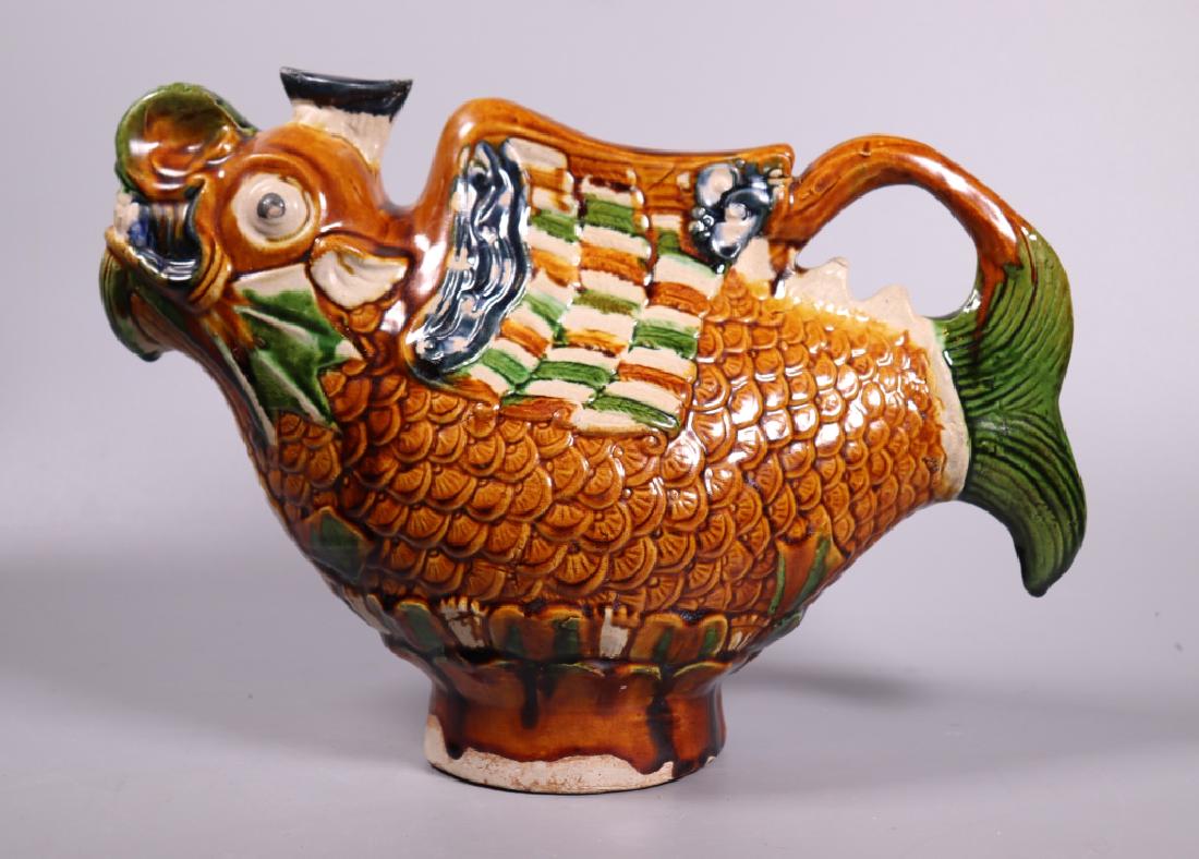Chinese Sancai Glazed Flying Dragon-Fish Pitcher (1 of 6)