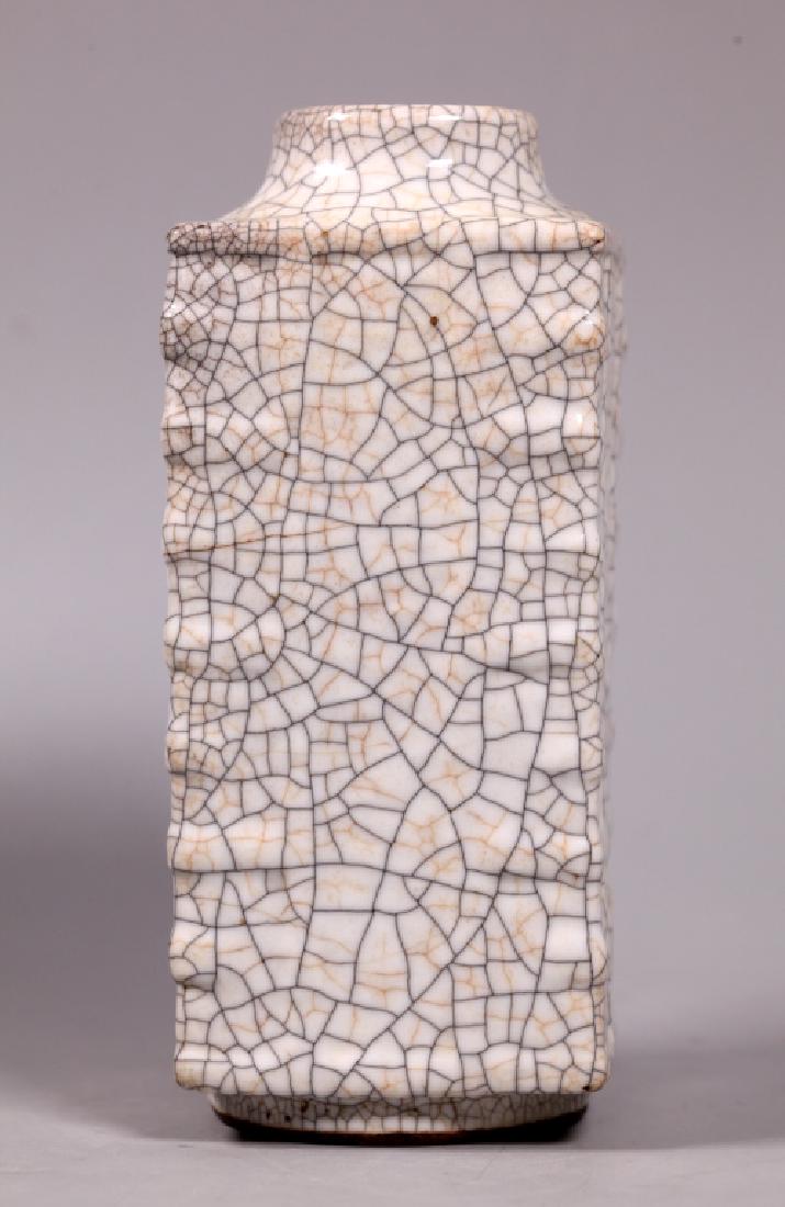 Chinese 18 C Cong Shape Crackle Porcelain Vase (1 of 6)
