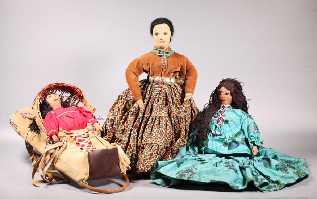 Three Vintage Native American Dolls, Navajo, Etc. (1 of 7)
