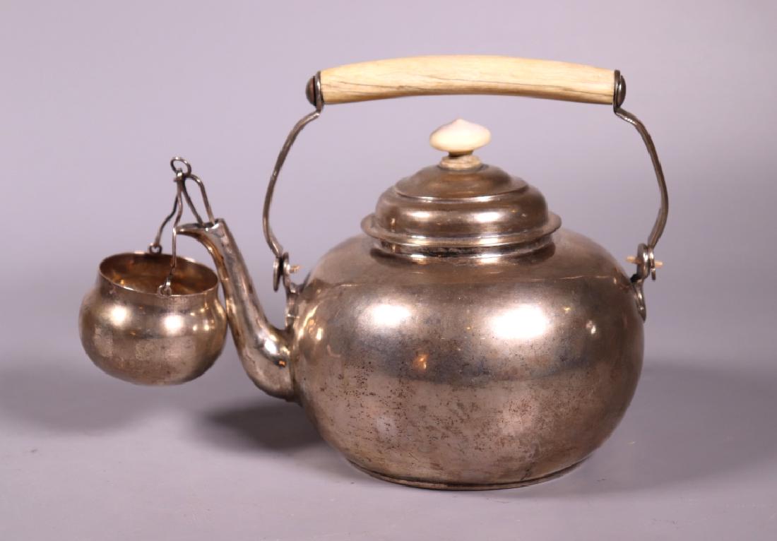 Dutch 19 C Silver Teapot & Spout Strainer; 424.7G (1 of 10)