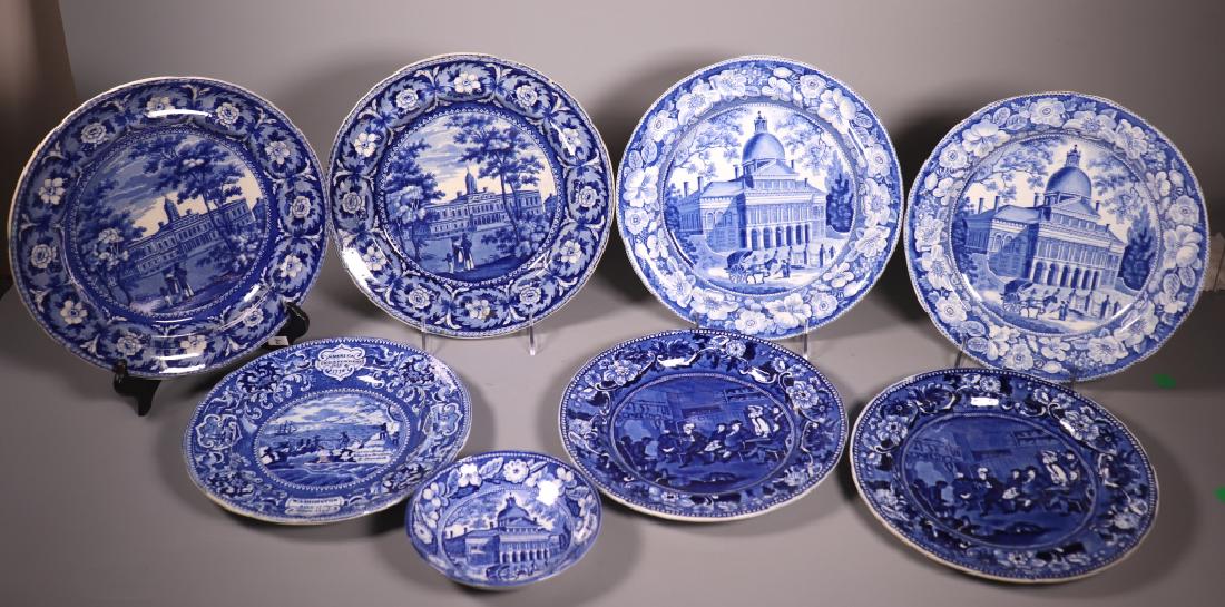 8 Staffordshire Early 19C American Historic Plates (1 of 16)