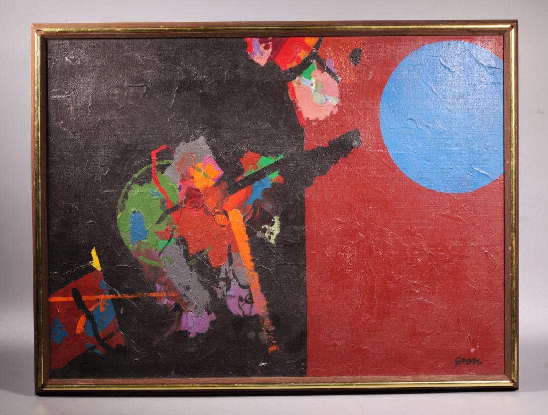 Sidney Gross; Oil on Canvas, "Abstraction" (1 of 9)