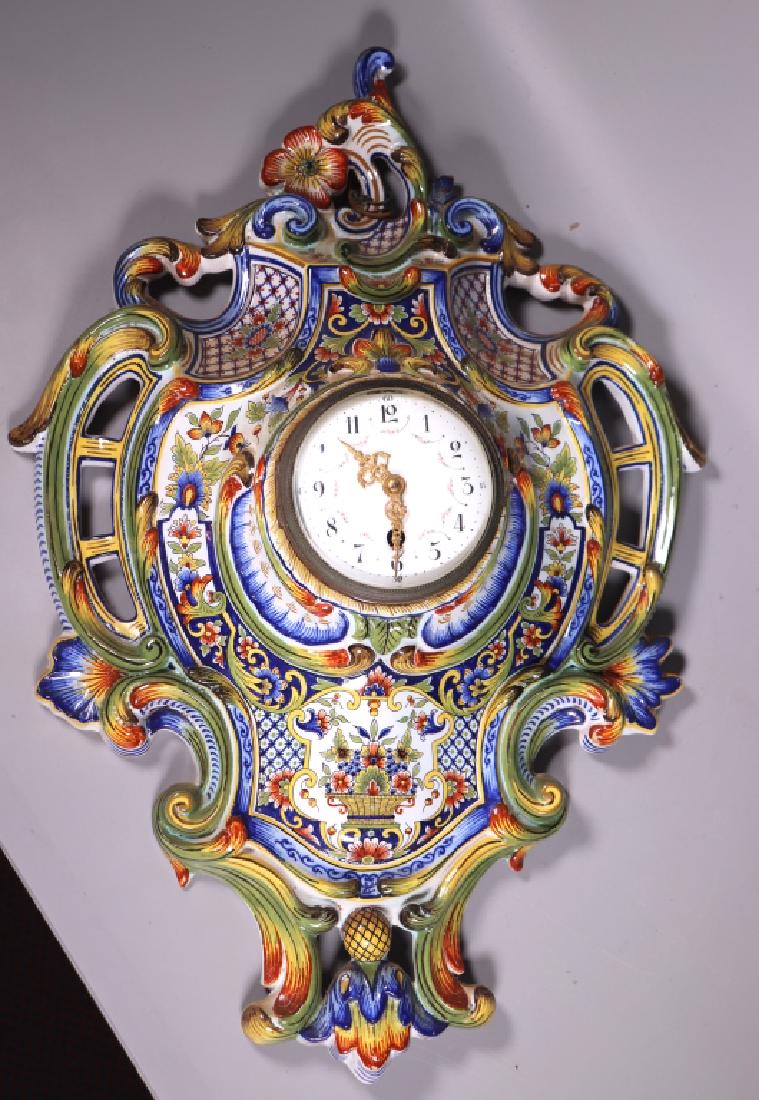 Fourmaintraux-Courquin 19 C French Faience Clock (1 of 11)