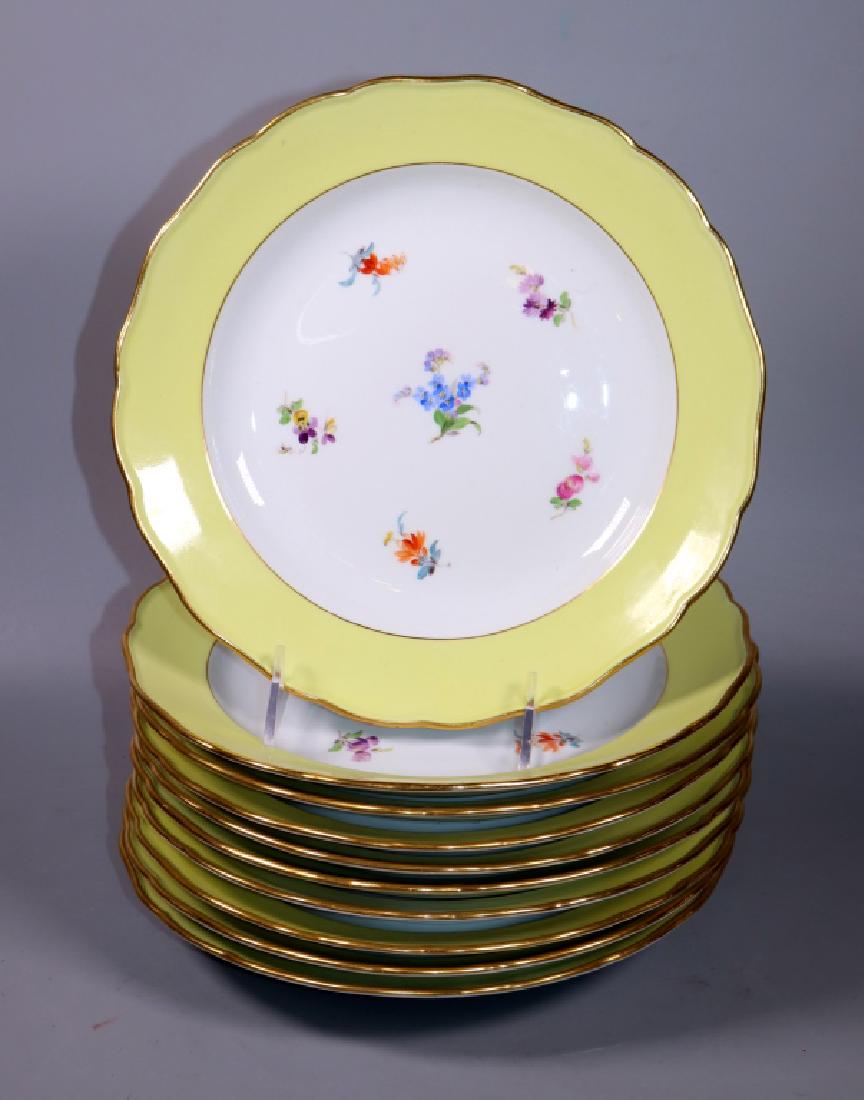 10 Meissen 19 Century German Porcelain Plates (1 of 11)
