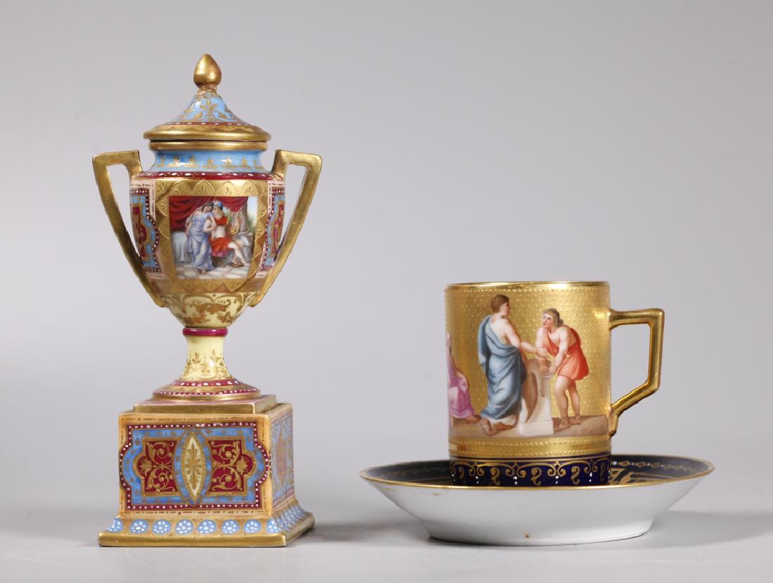 Royal Vienna Type Porcelain Coffee Cup & Urn (1 of 12)