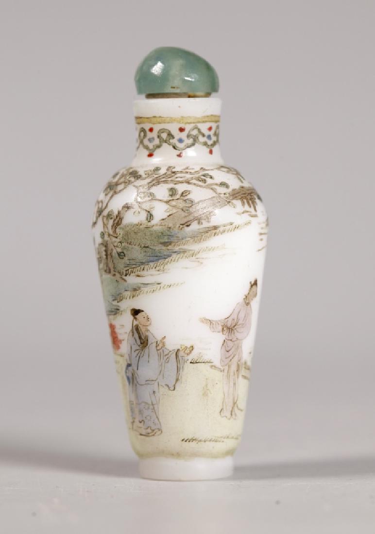 Chinese 18 C Enameled White Glass Snuff Bottle (1 of 10)