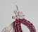AGI Certified; Vintage Ruby & Diamond 18K Leaf Pin - 5