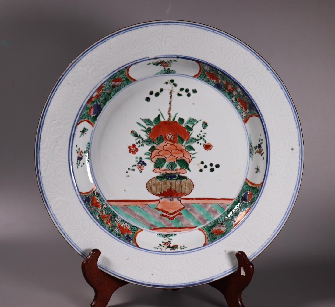 Chinese Kangxi Famille Verte Porcelain Charger (1 of 6)