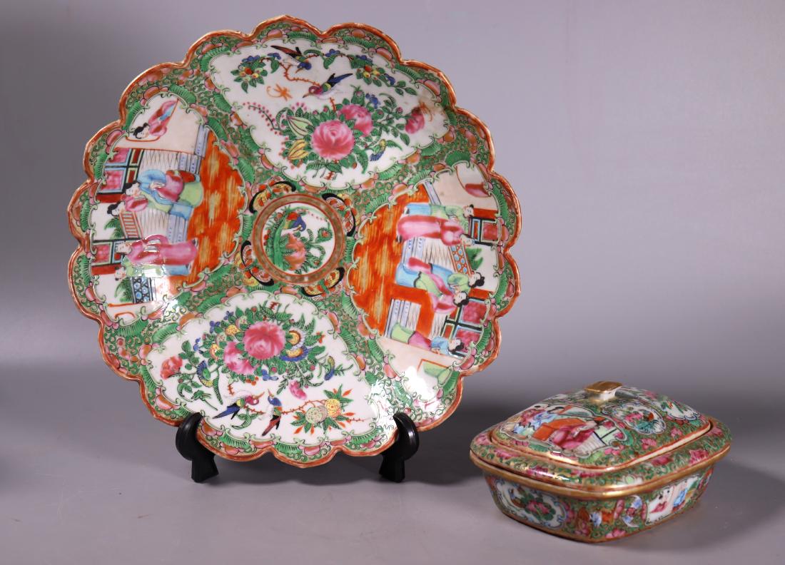 Chinese 19 C Rose Medallion Soap Dish & Bowl (1 of 11)