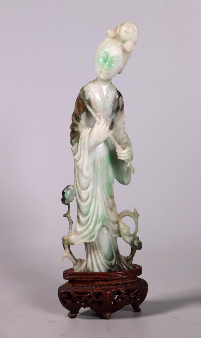 Fine Chinese Carved Jadeite Immortal Flute Lady (1 of 7)