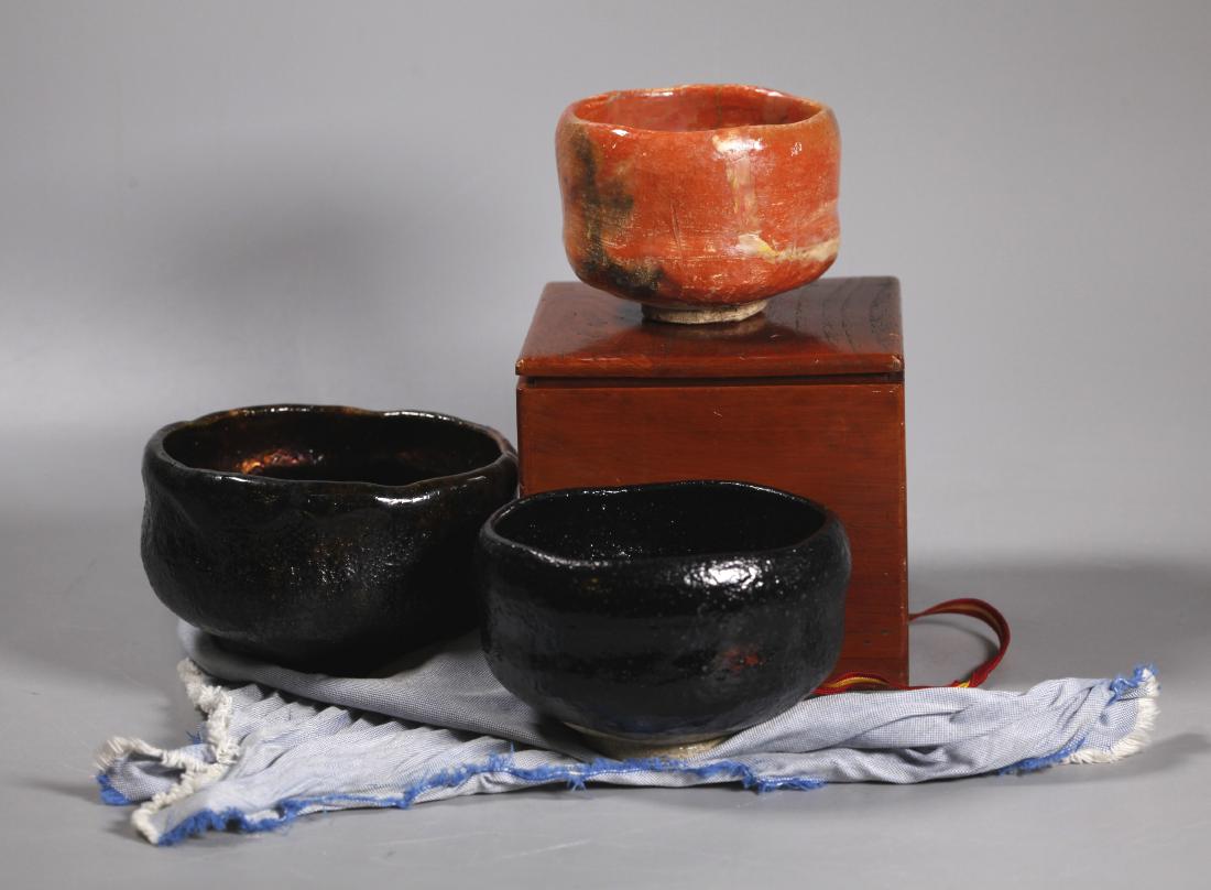 3 Japanese Raku Tea Ceremony Tea Bowls Chawan (1 of 12)
