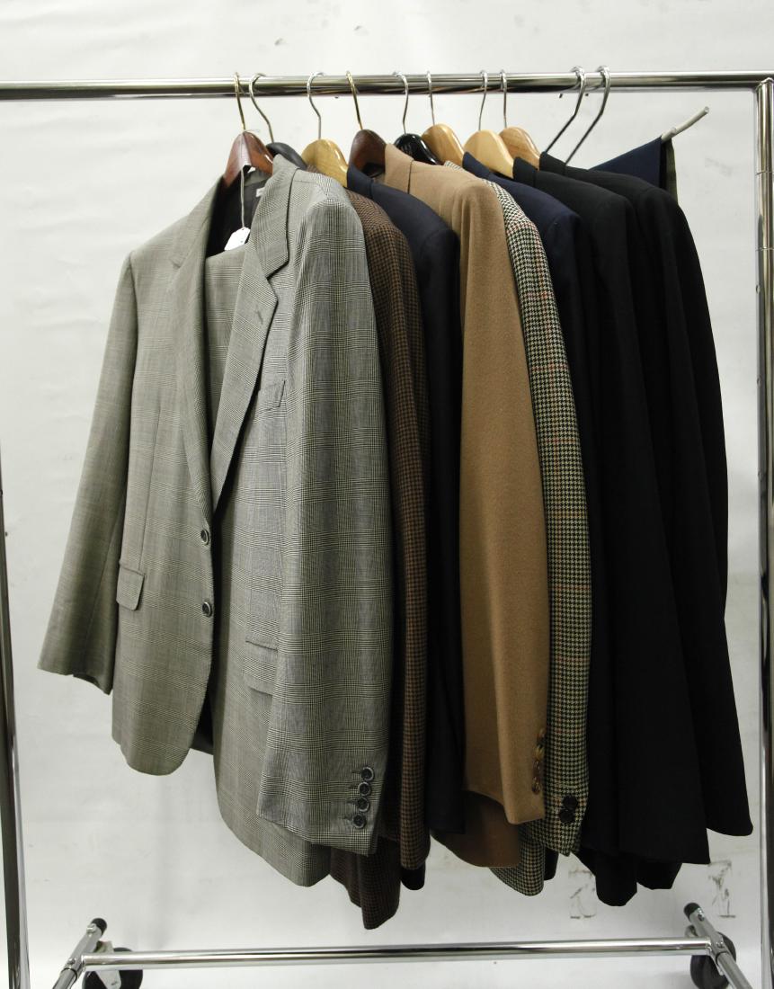 Estate Martin Bregman; 8 Jackets Sulka & Brioni: Estate Martin Bregman; 7 Sulka Jackets including 2 Sulka Tuxedo jackets with 3 pairs of pants (one tuxedo pants) together with a Brioni for Barney's suit approximately Size 42 (European 52) and possib