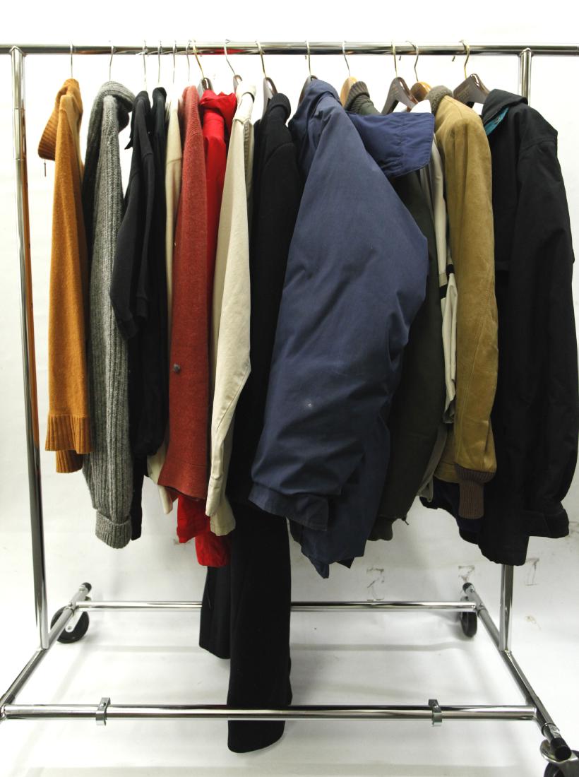 Estate Martin Bregman; 14 Sports Clothes Items: Estate Martin Bregman; 14 Sports Clothes Items including 3 Eddie Bauer jackets, CC Filson jacket, Snow Goose jacket, Aquascutum sweater, 2 cashmere sweaters and 3 polo shirts, one from Sulka; approxim