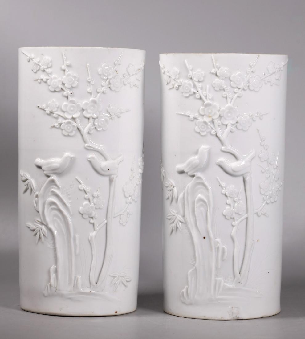 2 Chinese 19C Blanc de Chine Porcelain Hat Stands (1 of 6)