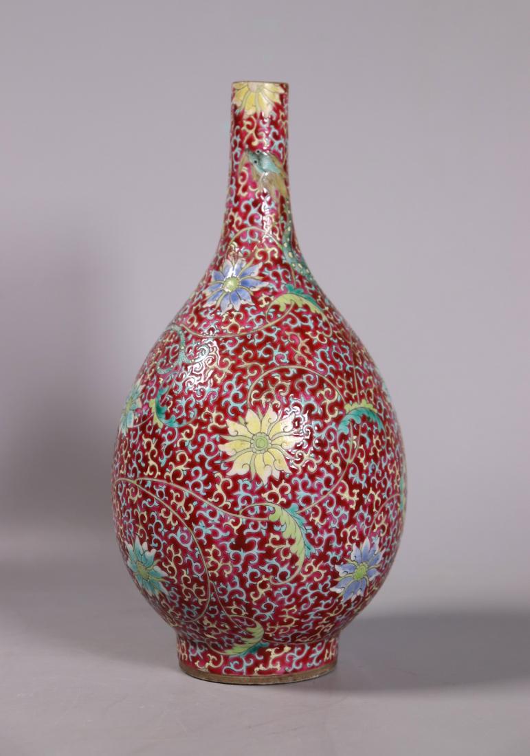 Chinese Qing Ruby Eggshell Porcelain Bottle Vase (1 of 6)