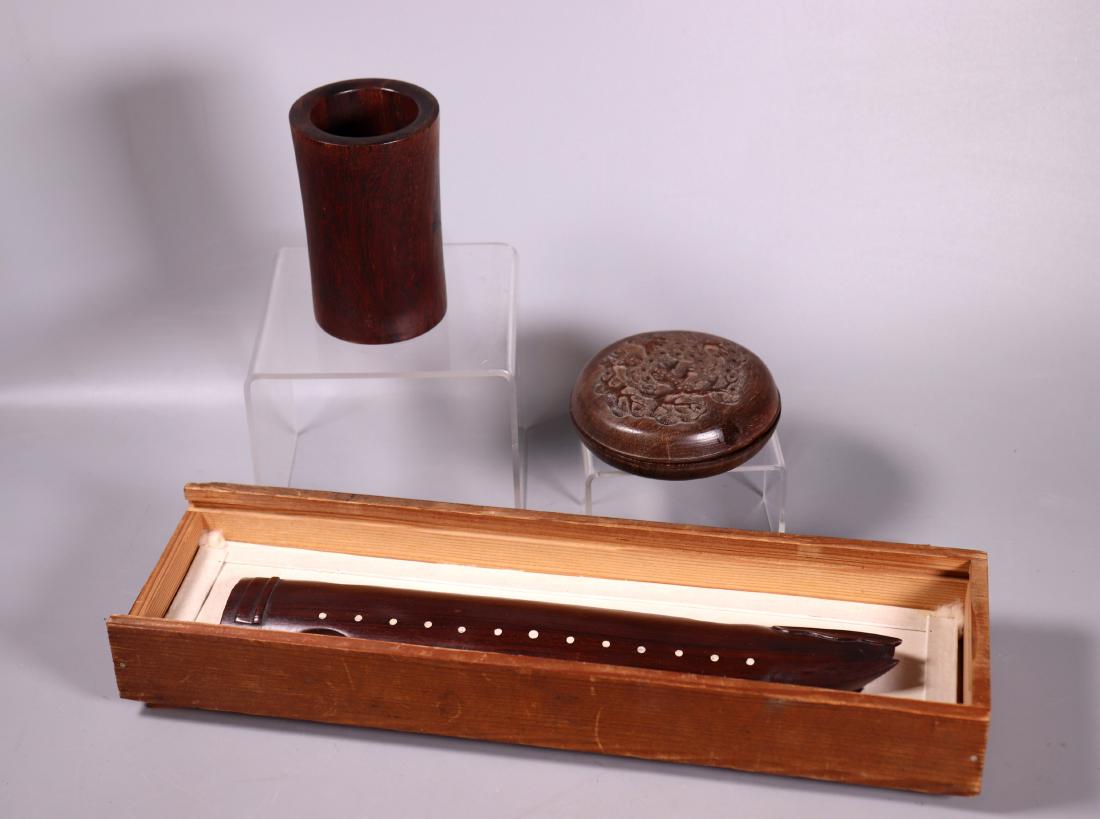 3 Fine Chinese Hardwood Scholar's Desk Items (1 of 11)