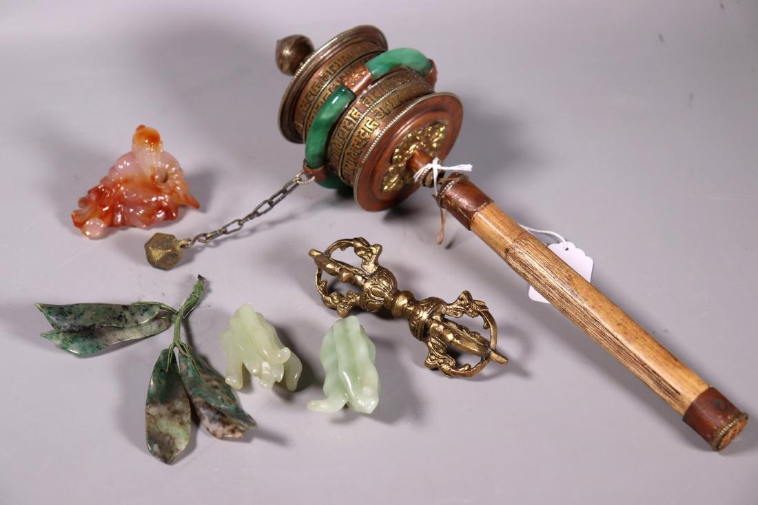 Tibetan Prayer Wheel Vajra Chinese Carnelian Stone (1 of 7)