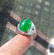 Imperial Natural Green Jadeite & Diamond Ring - 9