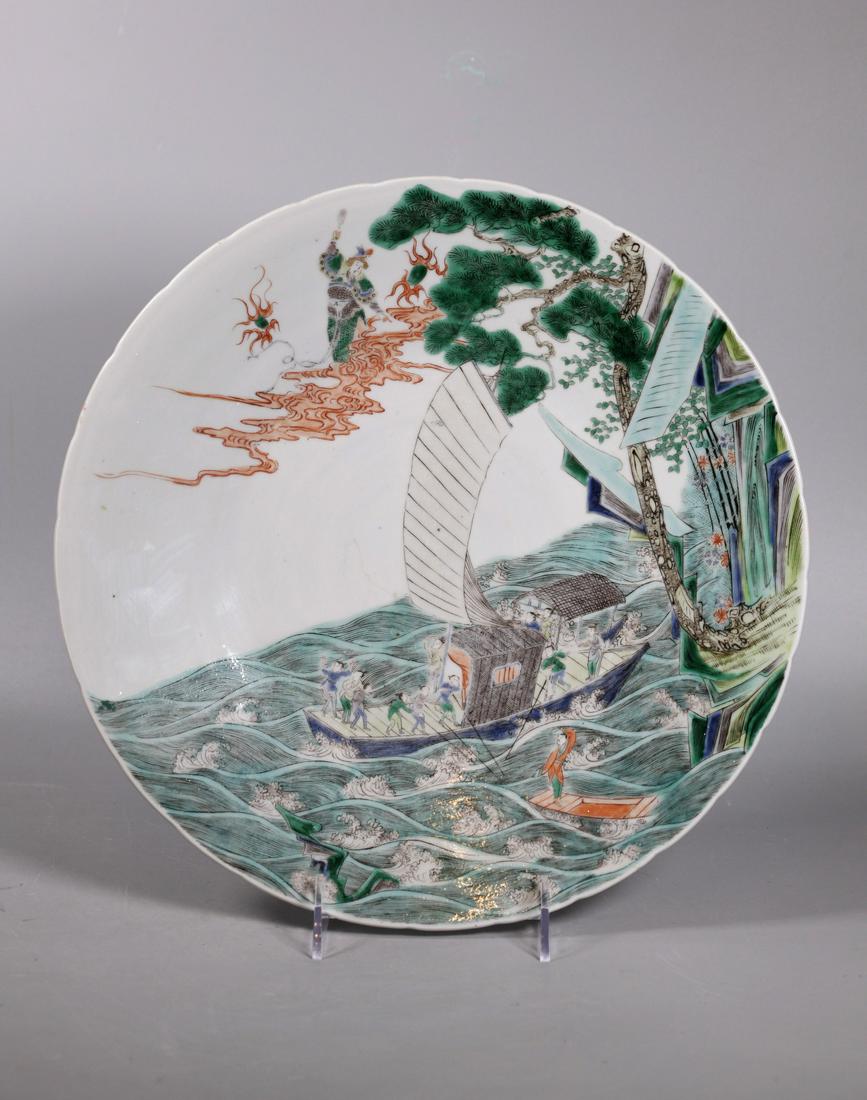 Chinese Qing Dynasty Famille Verte Porcelain Plate (1 of 8)