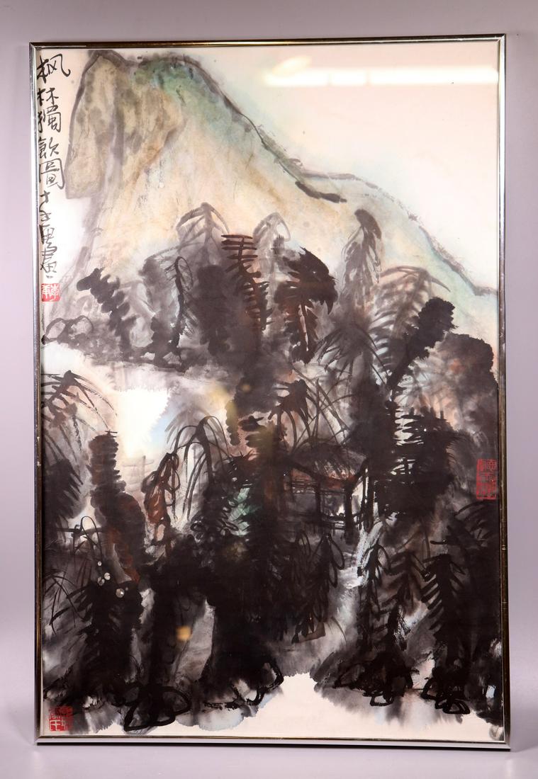 Chinese Ink & Color Painting on Paper; Signed (1 of 6)